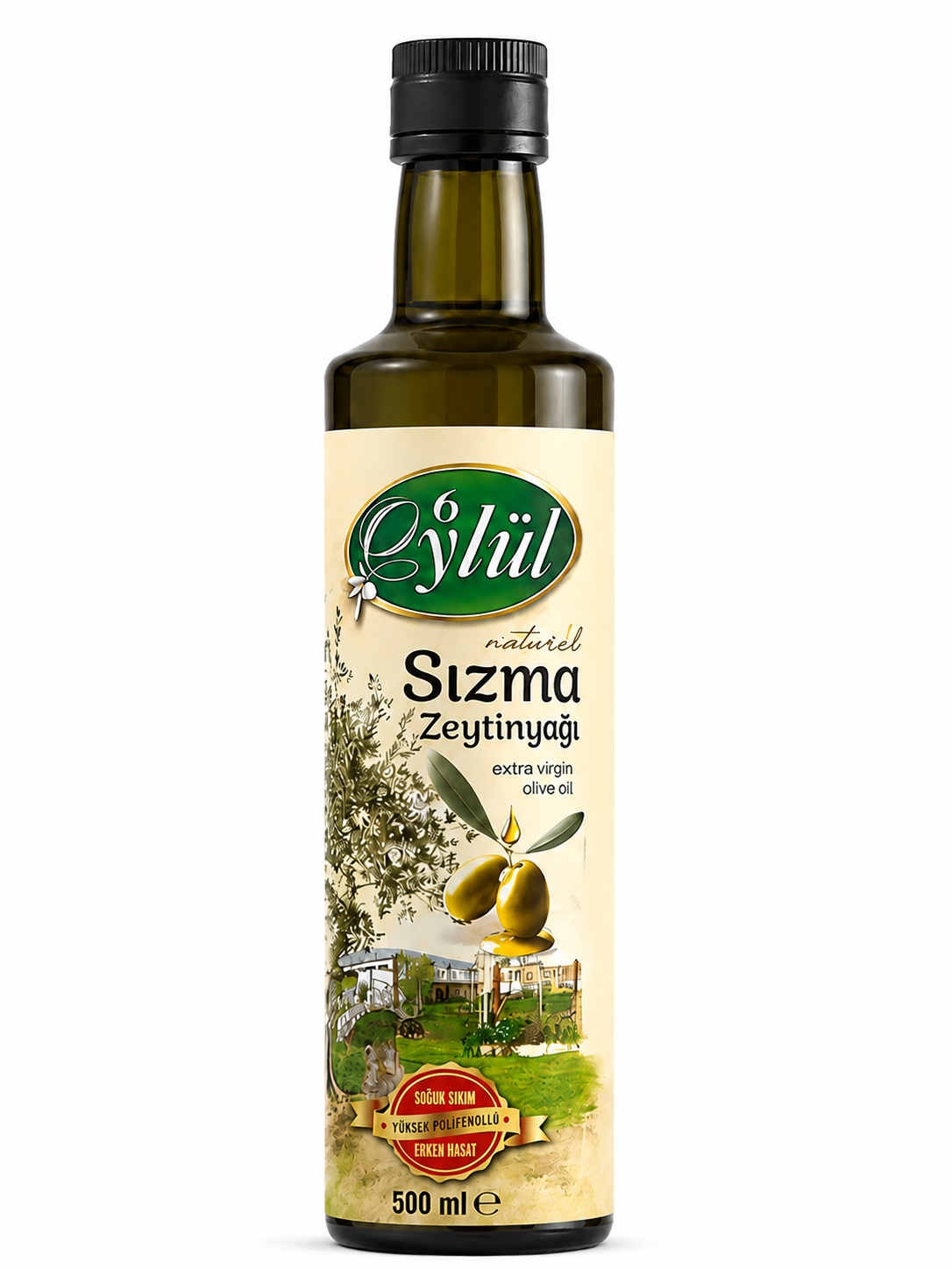 Erken Hasat Natural Sızma Zeytinyağı (Soğuk Sıkım-0,2 asit) - 500ml